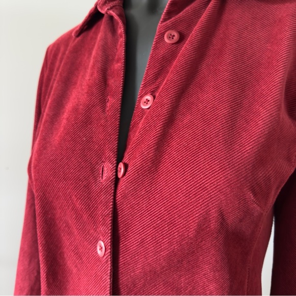 Cotton Ginny Red Corduroy Button Front Midi Dress Size 5 - Picture 9 of 11